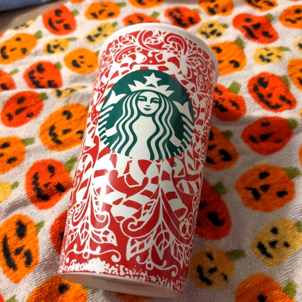 2016 Starbucks Christmas Ceramic Travel Cup With Lid